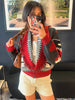 Geometric Printed Knitted Jackets For Women Autumn Long Sleeve Sweater Coats Single Breasted Lady Street Chic Tops
