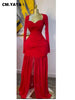 Women Stacked Ruched Draped High Split Pleated Maxi Long Bodycon Dress Holiday Birthday Club Party Evening Dresses
