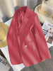 Women's Blazer Spring Autumn Korean Long Sleeve Office Straight Suit Jacket Casual Loose Street Blazers Coats