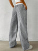 Women's Casual Striped Woven Wide Leg Pants Fall Winter Casual Stylish Full Length Trousers Y2K Clothes Streetwear