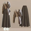 Gentle and Lazy Style Sweater Jacket with Camisole Inside and Casual Pants Set for Women, Autumn and Winter Set, Three, 202