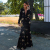 Geometric Printed Blazer Jacket Pants Sets Women Shoulder Pads V Neck Lace Up Full Sleeve Jackets Flare Pant Lady Outfit