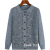 Middle Aged Mother Autumn Winter Retro Style Temperament Women Knitted Cardigan Sweater Jacket Elegant Loose Ladies Top