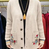 Autumn Pocket Knit Cardigan Women Casual Sweater Coat Single Breasted V-Neck All-Match Knitted Jacket Female Tops