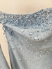 Designer Women's Party Gown With Detachable Cape Diamonds Beaded Embellishments Long Dress