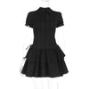 American Gothic Dark Y2K Vintage Dress Women Aesthetic Streetwear Harajuku Grunge Lace Patchwork High Waist Bow Party Dress