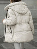 4 Colors Stylish Casual Padded Zipper Cozy Thickened Warm Winter Hooded Cotton Coat Women Chic Female Outerwears
