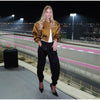 Elegant Full Sleeve Short Jacket Women Chic Zipper O-neck Shoulder-padded Blazer Coat Female Solid Coats Lady