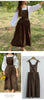 Retro Women's Corduroy Dress Square Neck Casual Medieval Dresses Vestidos Para Mujer