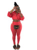 Street Women's Set Zipper Fly Crop Sweatshirt and Jogger Sweatpants Elegant Fall Sportwear Two 2-Piece Set Outfits