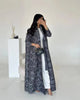 Pleated Print Foldable Collar Women's Long Sleeve Trench Coat Winter Original Design Cardigan Coat