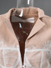 White Lace Patchwork Blazer Women's Notched Collar Slim Fit Long Sleeves Single Breasted Suit Jacket Tide