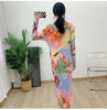 Pleated Print Dress For Women Stand Collar Long Sleeves Slim Style Female Elegant Clothing Spring 2DA4141