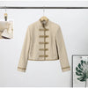 Spring Retro Military Breasted Jacket For Women Elegant Long Sleeve Stand Collar Coats Lady High Street Chic Outerwear