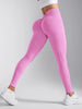 V-Back High Waisted Yoga Leggings Seamless Knit Tights for Women Quick Dry Butt Lifting Slim High Elastic Leggings