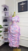 Women Tie Dye Printed Skew Neck Ruched Stacked Bodycon Midi Maxi Long Dress Vacation Holiday Sexy Vestidos Dresses
