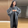 Batwing Sleeve Women's Coat Lapel Single-Breasted Loose Lady Long Jackets Autumn Winter All-Matched Street Outwear