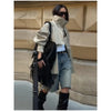 Stand Collar Short Trench Coat Women Solid Double-breasted Belt Jacket Autumn Lady Commuting Casual Outwear