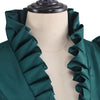（in stock）Women Victorian Gothic Red Blazer Formal Business Ruffles Slim V Neck Jacket Victorian Elegant Pirate Jacket