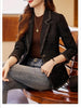 Autumn Winter Ladies Casual Blazer Women Black Green Beige Plaid Jacket Female Long Sleeve Single Breasted Slim Coat