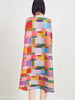 Printed Geometric Dress Women's Spring Lapel Single Breasted Color Block Loose A-line Stretch Dresses 2DB2204