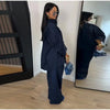 Navy Blue Bubble Tie Waist Maxi Dress Loose Flared Long Sleeve Spring Modest Women Shirt Dress Elegant Lady Vestidos