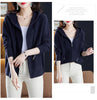 Women Knitted Sweater Cardigan Jacket Solid Hooded Zipper Sweater Coat Female Knitwear Casual Tops Female Jackets