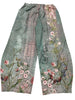 Plus Size 1XL-5XL Women Floral Printed Pleated Wide Leg High Waisted Pants Female Casual Pocket Loose Long Trousers