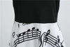 Harajuku Vintage Woman Music Note Print Elegant Party Dress Casual Women's Retro Long Sleeve Spring Autumn Midi Dresses