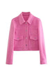 Jackets For Womens Autumn Solid Front Pockets Button Long Sleeve Jacket Elegant Woman Casual Outerwear Coat
