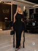 Women Ruffles Long Sleeve Ruched Stacked Bodycon Maxi Long Dress Vacation Party Birthday Long Dresses Vestidos