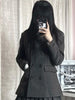 Japanese Vintage Academy Style 2 Piece Set Women Double Breasted Thickened Wool Coat Pleated Plaid Mini Skirt Slim Fit Casual