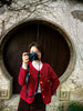 Pirce WineRed Tweed Coats Female Autumn Winter Temperament Short Jacket Korean All-Match O-Neck Outerwear