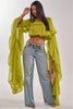 Square Neck Flowy Tunic Blouse Batwing Long Ruffle Maxi Cape Sleeve Loose Chiffon Blouse Women Boho Casual Elegant Flowy Shirt