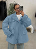 Drawstring Waist Button Women Cargo Jacket Long Sleeve Pockets Spring Casual Female Coat Street Commute Lady Outwear Tops