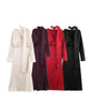 Satin Elegant Long Dress Female Lace-Up Scarf V-Neck Autumn Party Dress Gown Women's Commute Bodycon Dress