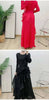 Ruffle Edge Maxi Pleated Dress For Women Round Neck Long Sleeves Solid Color Stitching Belt Dresses 2DA9911