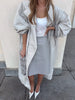 Women Solid Casual Long Trench Coat Lapel Collar Single Breasted Batwing Sleeve Windbreaker Streetwear Oversized Outerwears