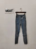 Women's Jeans Slim Deconstruct Panelled Patchwork High Waist Split Blue Long Denim Pants Spring 1DF2575