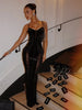 Women Black Velvet Sheer Maxi Dress Sexy Chic Mesh Patchwork Off-shoulder Waist Cinching Slim Maxi Dresses Club Party Gowns