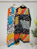 Pleated Contrast Color Leopard Printed Dress Stand Neck Single Breasted Mid-length Dresses Women Party Clothing 2Q1027