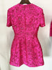 High Street Designer Stylish Dress Women's Beaded Floral Jacquard Trimmed Dress