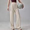 Elastic High Waist Wide Leg Yoga Pants Women Sexy Hip Lifting Gym Pilates Workout Pant Solid Color Slim Straight Sport Trousers