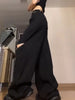 American retro high street design sense of foreign style pants women's autumn and winter street Joker hole overalls