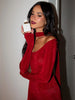 Velvet Scarf Solid Elegant Women Dresses Winter U Neck Long Sleeve Sheath Bodycon Hip Wrap Sexy Club Female Slim