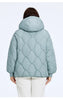 Women's Jacket Winter Plus Size Bio Down Jackets Hooded Quilted Cotton Coat Women Parka Female Clothing Split Hem