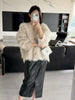 Women Autumn Furry Sweater Coat Single Button Design Knitted Warm Coat Thick Cardigans Clothes Tops For Women Sweater