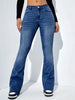 Women Flare Stretch Moustache Jeans Skinny Bell Bottom High Waist Gray Denim Pants Lady Classic Y2K Punk Long Trousers