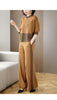 Middle-aged mother Suit Spring Autumn Loose Plaid Patchwork Top+Wide leg pants Two-piece Women's Clothing Sets