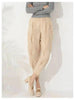 Versatile Slim Pleated Pencil Pants Women Elastic High Waist Solid Color Trousers Casual Autumn 2AA3771